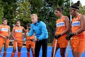 Chief Coach Sjoerd Marijne training 5 members of Indian Womens Hockey Team