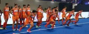 Probables of Senior Indian Women Hockey team at a physical fitness drill