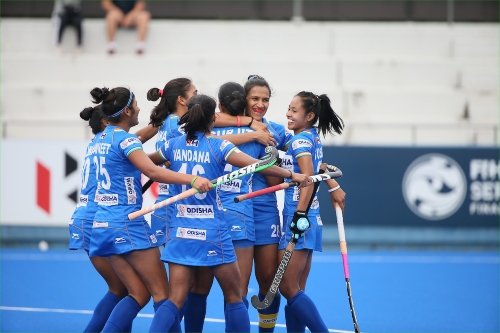 Indian-Women's-Hockey-team-celebrate-scoring-a-goal 