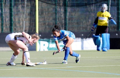 Indian-Womens-Hockey-Teams-Monika-in-action-against-Germany