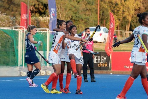 Indian-women-hockey-team-celebrate-Deepikas-equalising-goal-